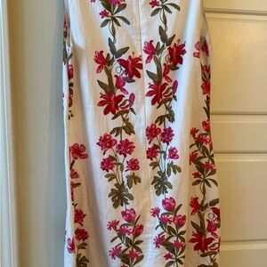 Floral Sleeveless Dress - White and Pink